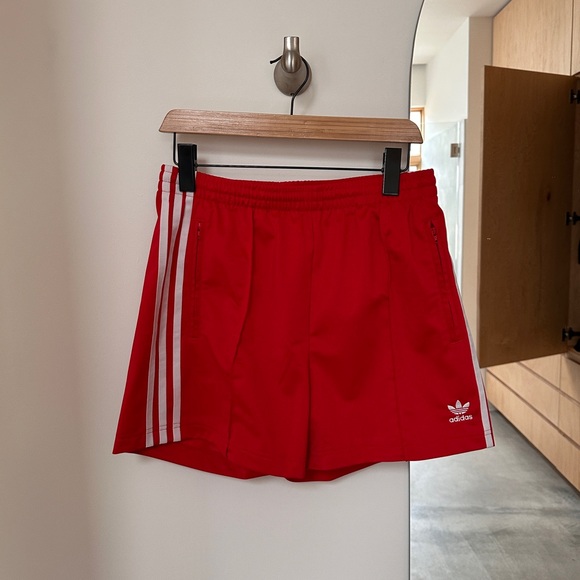 Adidas Women's Red Athletic Shorts - Picture 1 of 3
